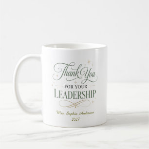Thank You For Your Leadership Personalized Coffee Mug