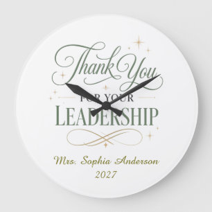 Thank You For Your Leadership Personalized Large Clock