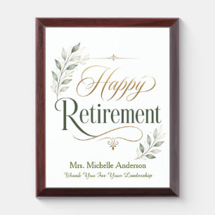 Thank You For Your Leadership Personalized Name Award Plaque