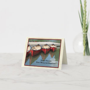 Thank You for Your Memorial Donation, Red Canoes Card