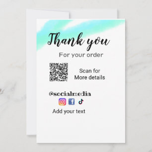 Thank you for your order add q r contact details s invitation