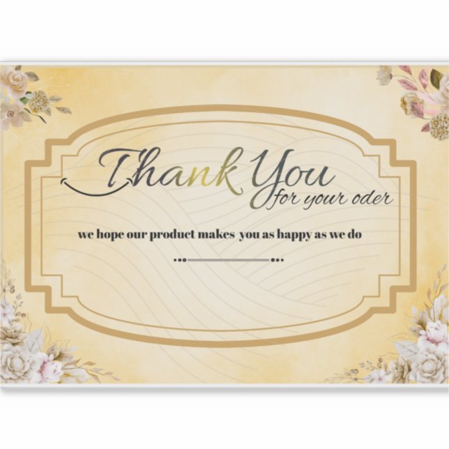  Thank You for Your Order – Appreciation Card Sticker (Front)