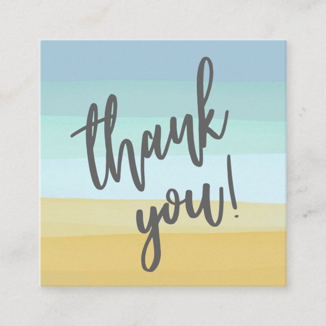 Thank You For Your Order Beach Themed Square Business Card (Front)