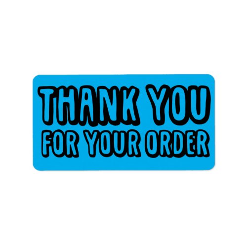 Thank You For Your Order Black Blue Small Business Label