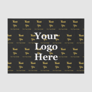 Thank You For Your Order Black Gold Business Logo Tissue Paper