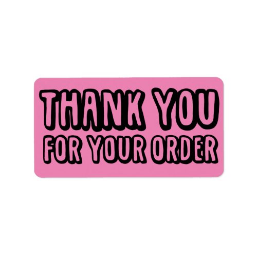 Thank You For Your Order Black Pink Small Business Label