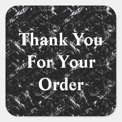 Thank You for Your Order Black White Customer Square Sticker