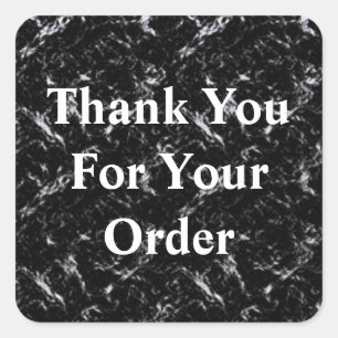 Thank You for Your Order Black White Customer Square Sticker