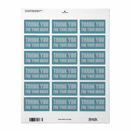 Thank You For Your Order Blue Small Business  Label