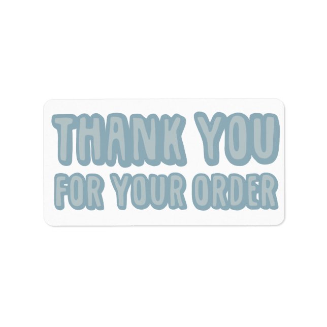 Thank You For Your Order Blue Small Business  Label (Front)