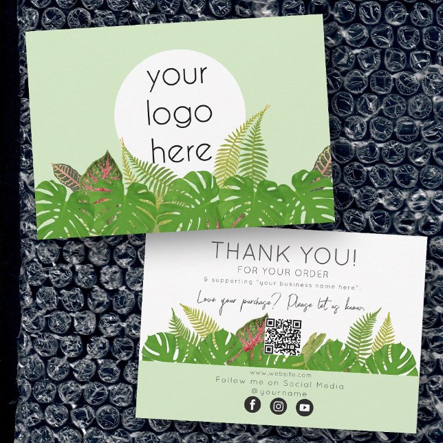 Thank You For Your Order Business Greenery Card (Creator Uploaded)