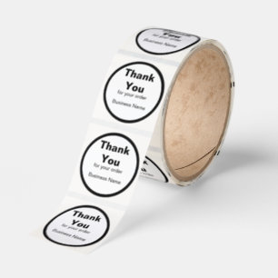 Thank You for Your Order Business Name Black White Classic Round Sticker