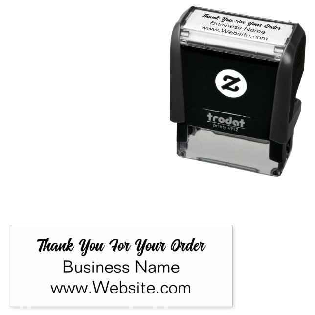 Thank You For Your Order Business Name Website Self-inking Stamp (In Situ)