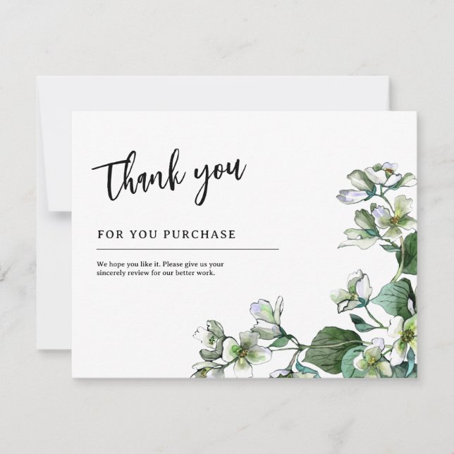 Thank You For Your Order Card, Business Thank You  Card (Front)