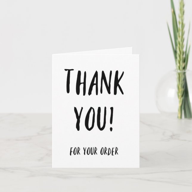 Thank You For Your Order Cards for Customers (Front)