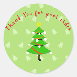 Thank You For Your Order Christmas Classic Round Sticker