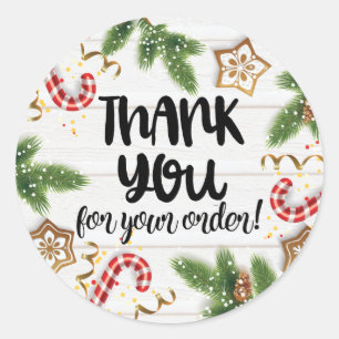 Thank you for your order christmas label