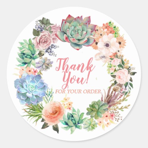 Thank you for your order classic round sticker