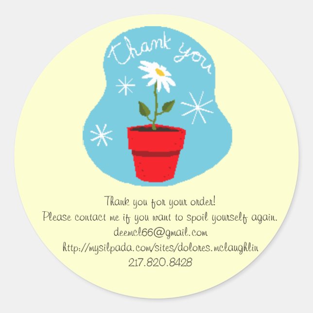 Thank you for your order classic round sticker (Front)
