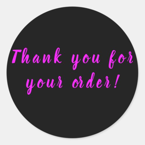 Thank You for your order Classic Round Sticker