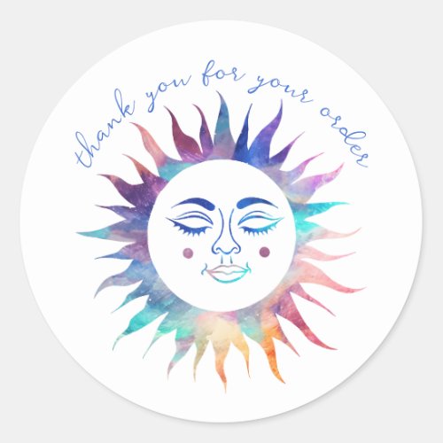 Thank you for your order Colorful Custom Sun Classic Round Sticker