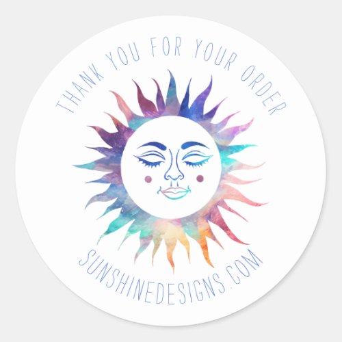 Thank you for your order Colorful Custom Sun Classic Round Sticker