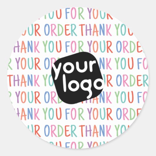     Thank You For Your Order Colorful Fun Add Logo Classic Round Sticker