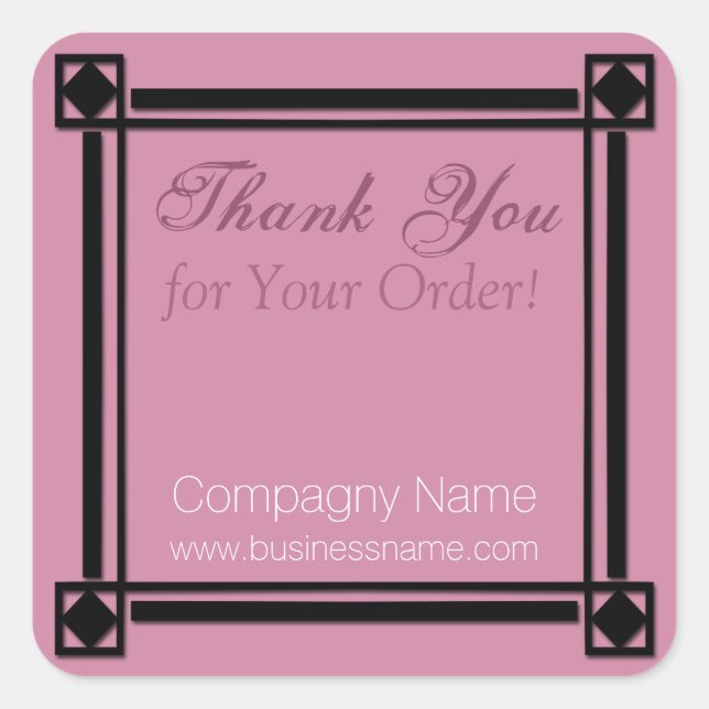 Thank you for your order Corporate pink Sticker (Front)