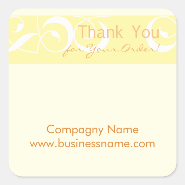 Thank you for your order Corporate Yellow Sticker (Front)