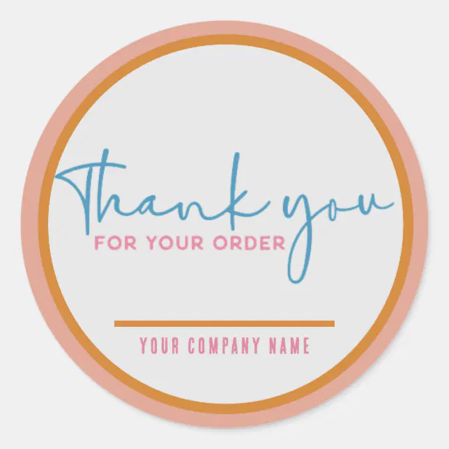 Thank You for Your Order Custom Business Classic Round Sticker | Zazzle