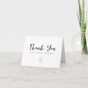 Thank you for your order Custom logo message Card