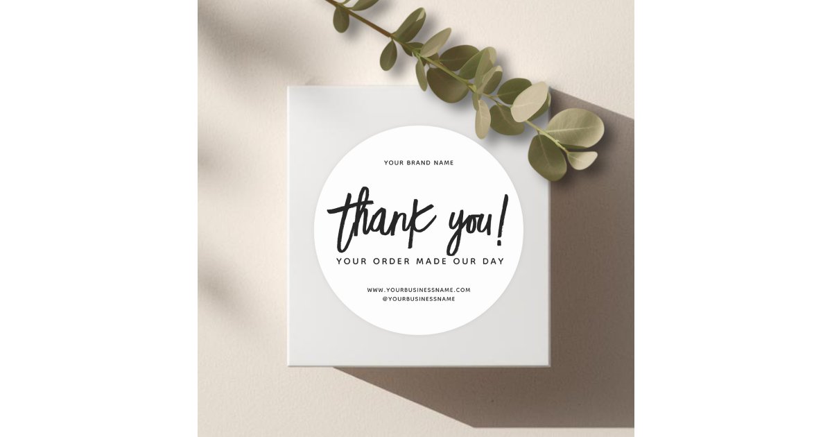 Thank you for your order custom white business classic round sticker ...