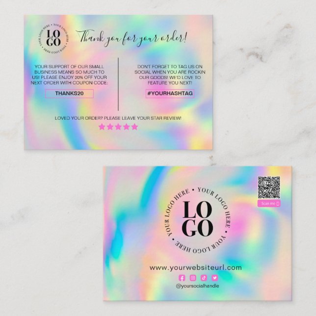 Thank You For Your Order Customer Discount Busines Business Card (Front/Back)