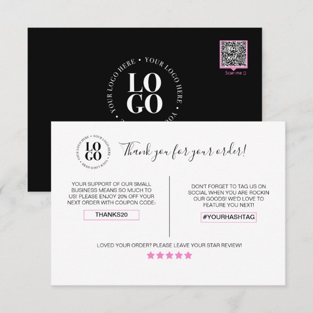 Thank You For Your Order Customer Discount Card (Front/Back)