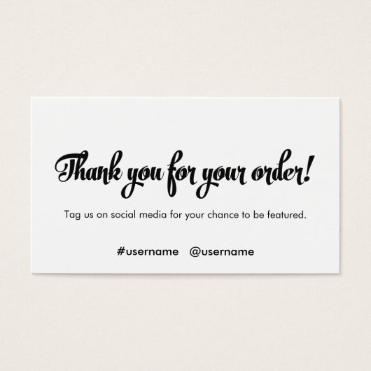 Thank You for your Order Customer Loyalty (Front)