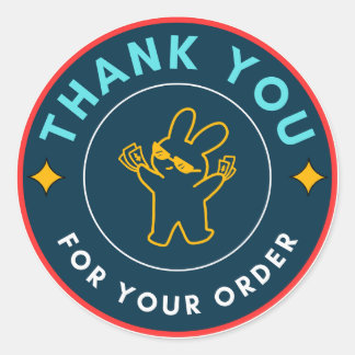 Thank You for Your Order Cute Bunny Sticker