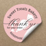 Thank You For Your Order Cute Pink Cake Bakery Classic Round Sticker