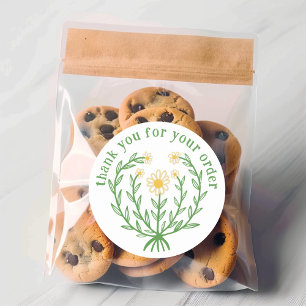 "Thank you for your order" Daisy Design Custom Classic Round Sticker