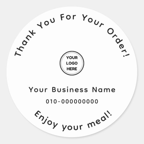 Thank you for your order food business classic round sticker