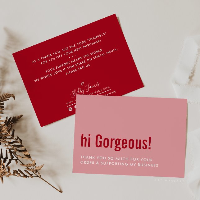 THANK YOU FOR YOUR ORDER fun insert pink red Card (Creator Uploaded)