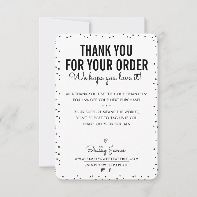 THANK YOU FOR YOUR ORDER glam insert black spots (Front)