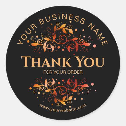 THANK YOU FOR YOUR ORDER gold vintage Classic Round Sticker