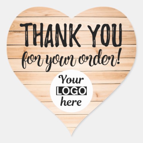 Thank you for your order heart logo label