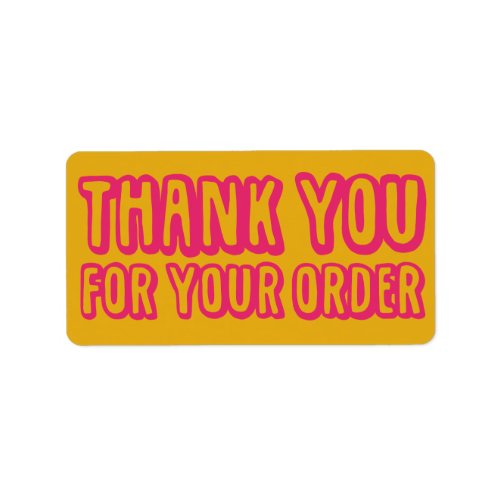 Thank You For Your Order Hot Pink Small Business  Label