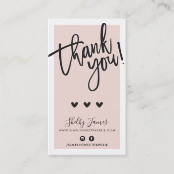 Thank You For Your Order Insert Classy Blush Pink by edgeplus at Zazzle