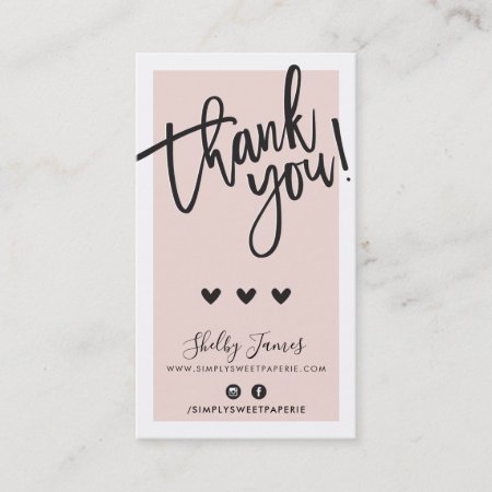 Thank You For Your Order Insert Classy Blush Pink