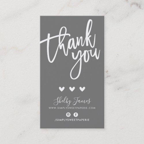 THANK YOU FOR YOUR ORDER insert modern gray grey