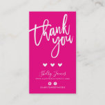 Thank You For Your Order Insert Modern Hot Pink at Zazzle