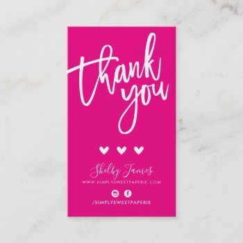 Thank You For Your Order Insert Modern Hot Pink by edgeplus at Zazzle