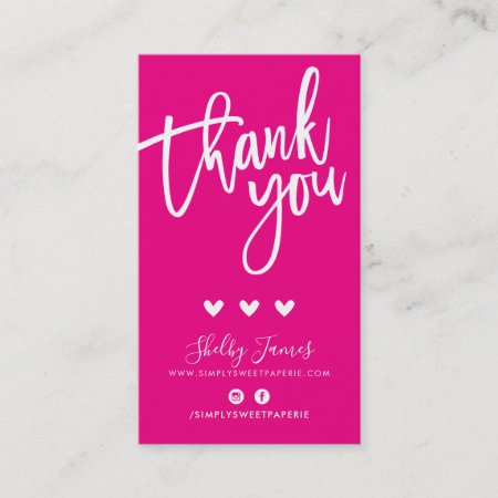 Thank You For Your Order Insert Modern Hot Pink